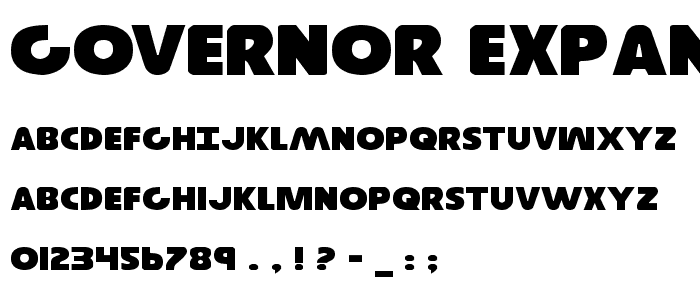 Governor Expanded font